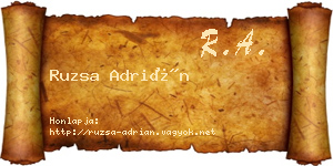 Ruzsa Adrián névjegykártya